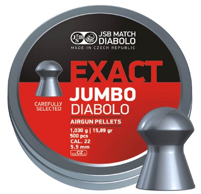 JSB  -  Luchtdruk Kogeltjes  -  kaliber 5.50mm / .22  -  EXACT JUMBO  -  inhoud 500